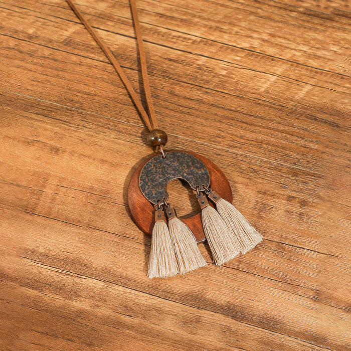 Wholesale Ethnic Literary Retro Tassel Flower Shell Necklace Fashion Accessory Gift MOQ≥2