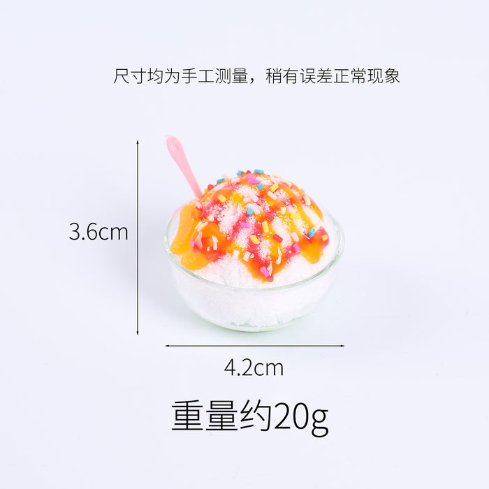 Wholesale Simulated Fruit Shaved Ice Food Pendant In PVC Trendy Bag Charm And Car Key Accessory For Summer MOQ≥5