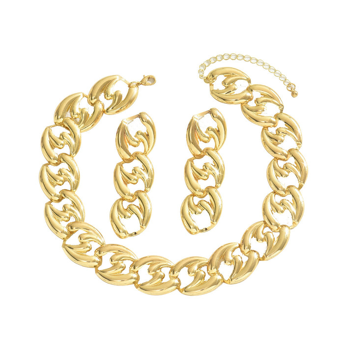 Wholesale Simple thick necklace necklace for women, designer earrings and necklace set