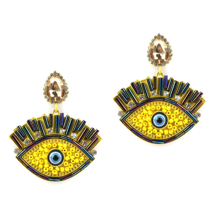 Wholesale Halloween Series Devil Eyes Alloy Diamond Earrings JDC-ES-YueLi013