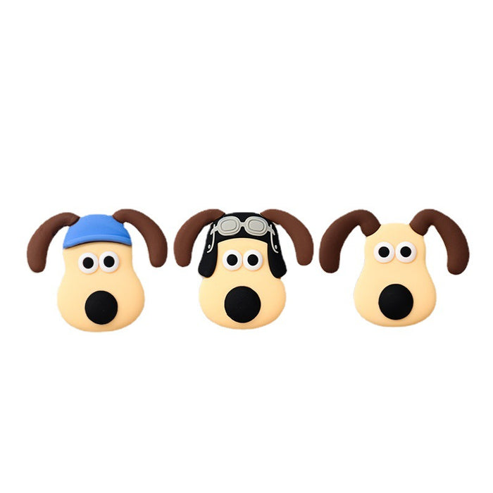 Wholesale 5pcs Cartoon Soft Rubber  Accessories Mobile Phone Shell Patch Hole Shoes Mouthwash Cup Three-dimensional Sticker  Puppy