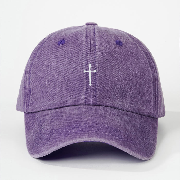 Wholesale Summer Fashion Personality Fashion Versatile Printing Cross Washed Baseball Cap Men's and Women's Duckbill Cap JDC-FH-TQ005