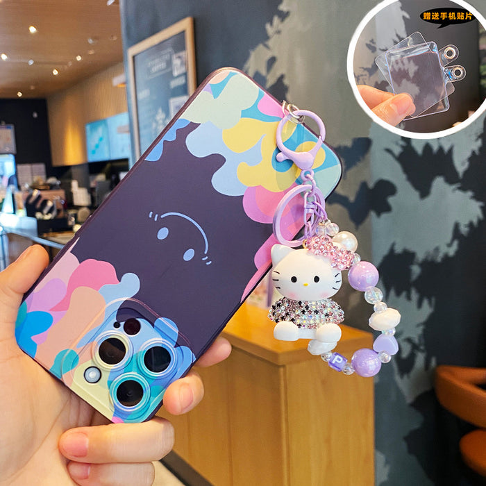 Wholesale Cartoon beaded keychain mobile phone chain