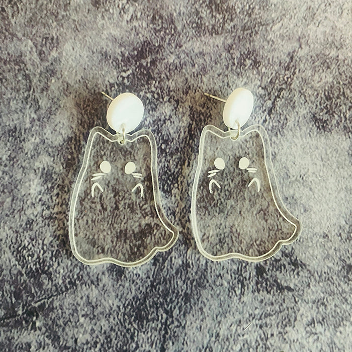 Wholesale   Earrings Ghost Cat Dark Style Acrylic Earrings Acrylic Printed