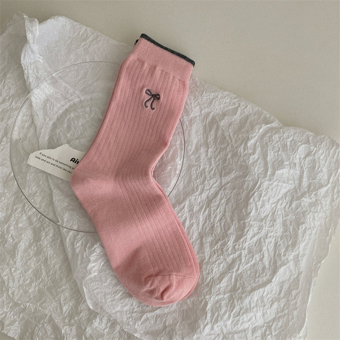 Wholesale Exquisite contrasting ribbed mouth, comfortable and simple, solid color cotton midsole