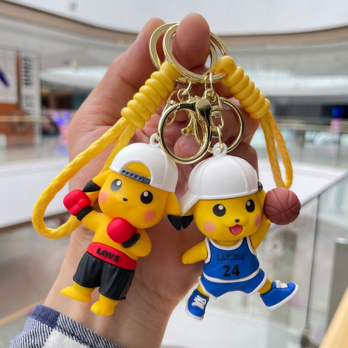 Wholesale Cartoon football skateboard keychain, cute car pendant, three-dimensional doll, exquisite bag decoration