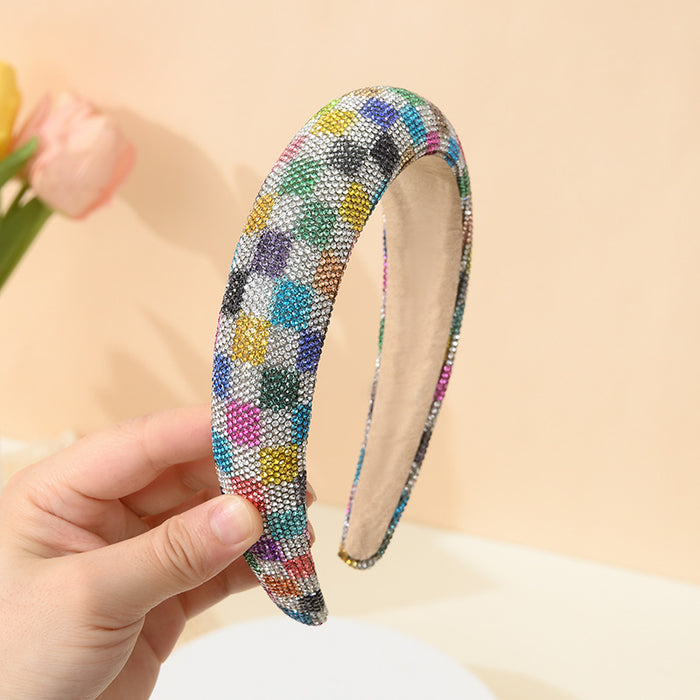 Wholesale Grid Water Diamond Hair Hoop JDC-HD-Mengm003