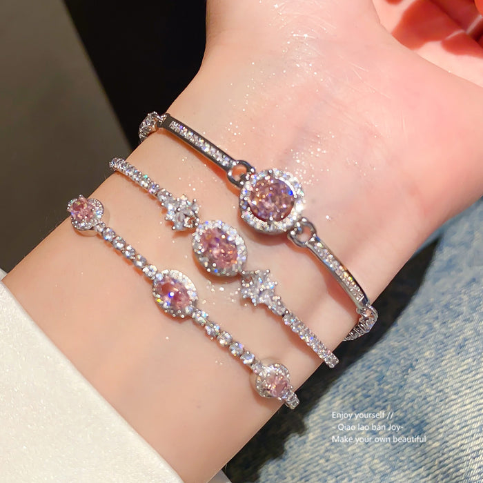 Wholesale French Style Zircon Round Adjustable Bracelet Jewelry Accessory