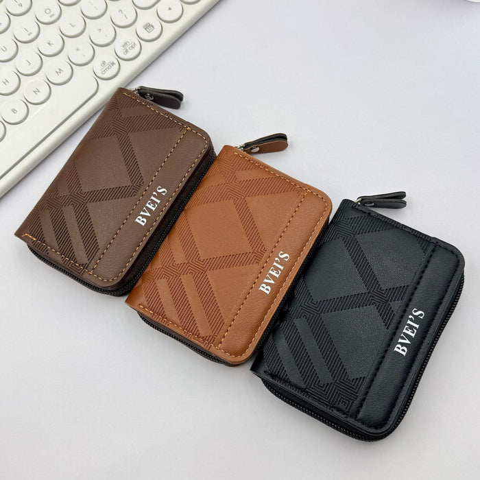 Wholesale European Retro Plaid PU Accordion Card Wallet Large Capacity Coin Purse MOQ≥2