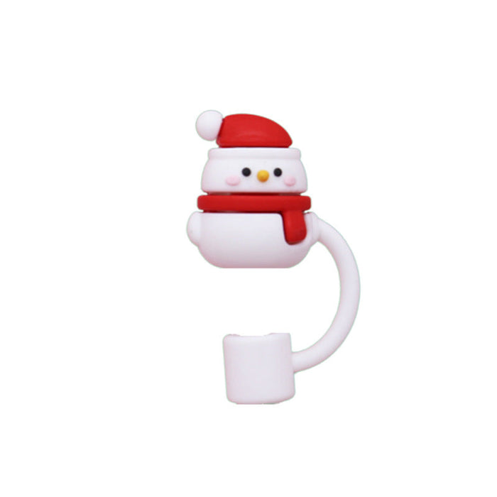 Wholesale 10mm Soft Rubber Christmas Straw Dust Plug Straw Decoration JDC-SCR-QianYu002