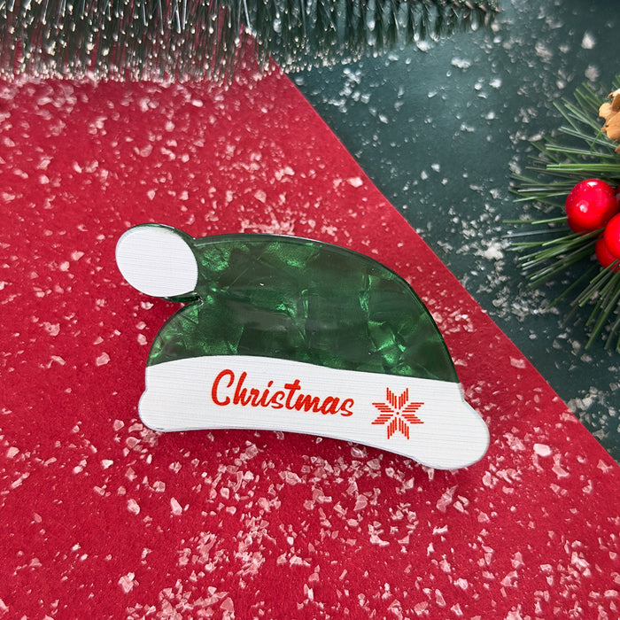 Wholesale Christmas hat clip Christmas hair clip sweet back of the head hair shark clip festive atmosphere hair accessories