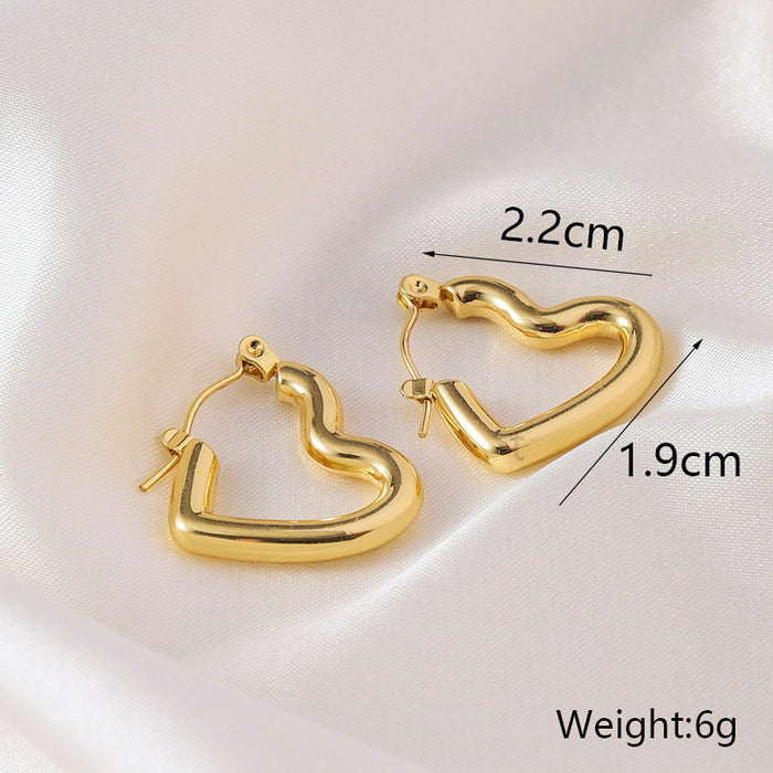 Wholesale New High-end Titanium Steel Earrings for Women with Irregular Heart Circles and 18k Gold Plated Non Fading Accessories JDC-ES-RX003