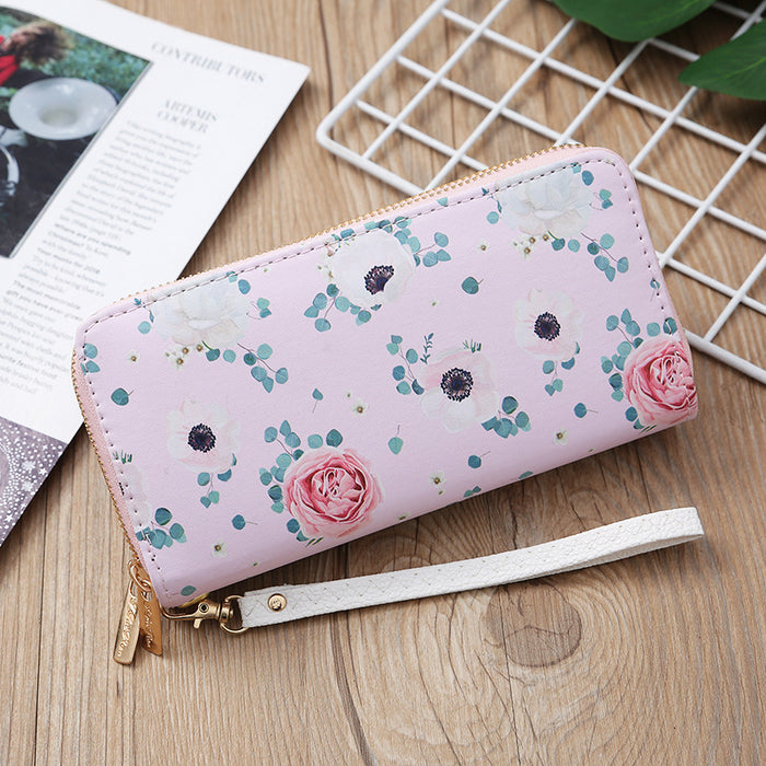 Wholesale Ladies Long Printed Double Zipper Wallet JDC-WT-MeiSQ004