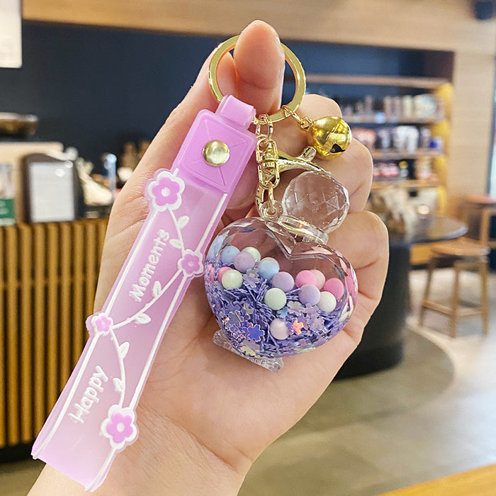 Wholesale Oil-flowing Quicksand Sakura Keychain