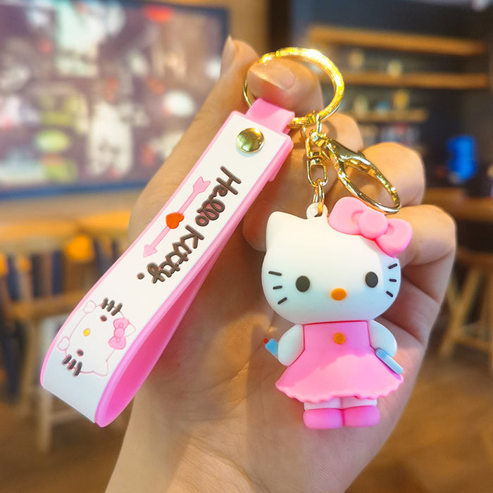 Wholesale Cartoon Keychain Cute  Cat School Key Chain Men's and Women's Bag Small Pendant