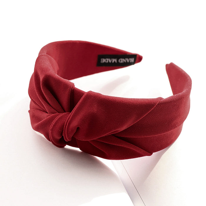 Wholesale Simple Wide Edge Solid Color Cloth Middle Knot Headband JDC-HD-MIs019