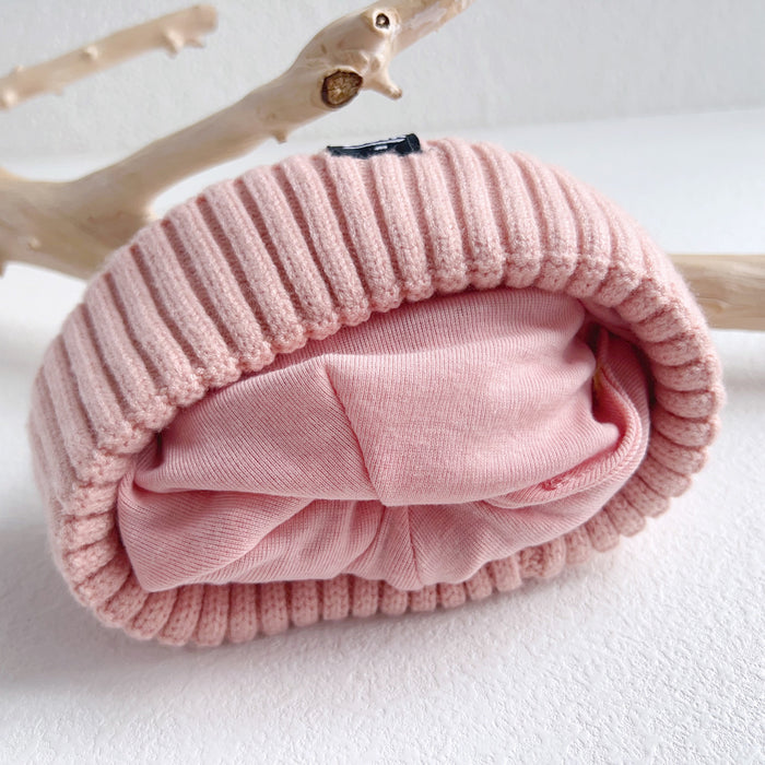 Wholesale Hat f two-piece set winter hat cute cartoon baby wool hat baby knit cross f