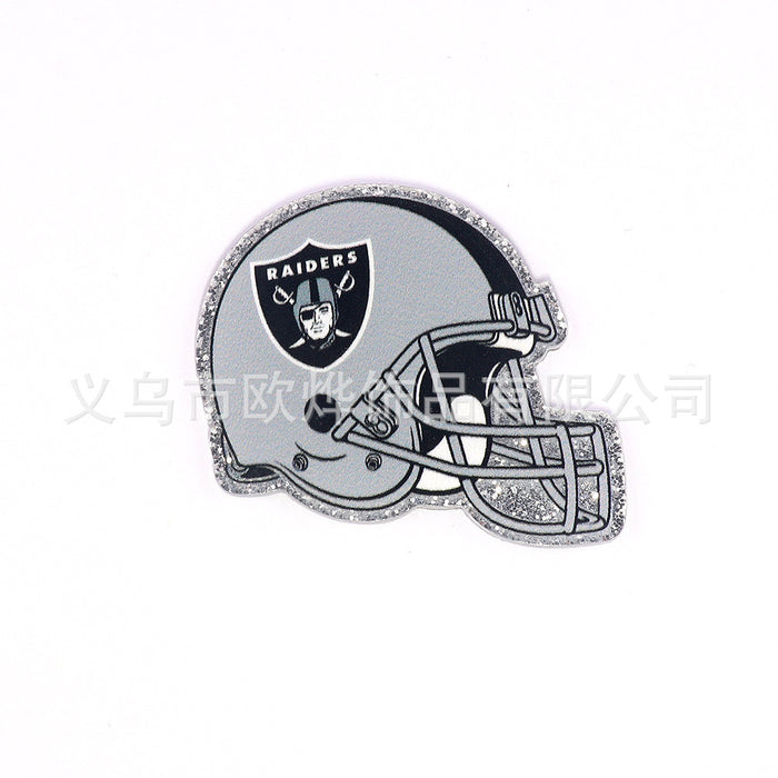 Wholesale 10pcs Cartoon Football Helmet Cartoon Acrylic DIY Patch Accessories JDC-FK-OuYie016