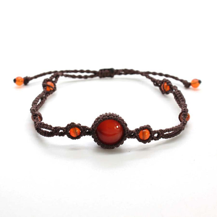 Wholesale Natural Crystal Round Beaded Bracelet Handmade Woven Edge Adjustable Amethyst Jewelry Stylish Everyday Gift
