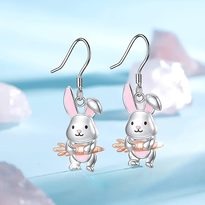 Wholesale Cute cartoon pink rabbit pendant necklaces
