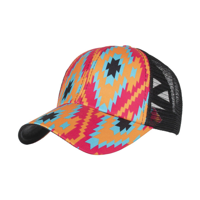 Wholesale Geometric Rhombus Crossover Ponytail Baseball Caps Polyester JDC-FH-ZMei024