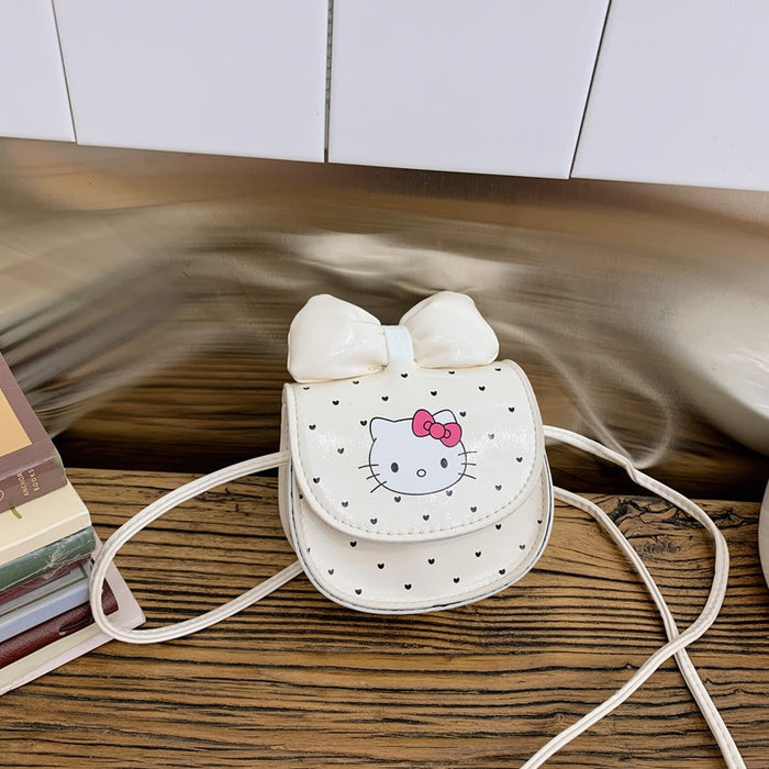 Wholesale Cute cartoon print girls'  shoulder bag with bow