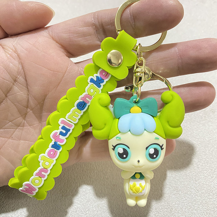 Wholesale Cartoon ful Cute Keychain Pendant Student Bookbag with Bell Pudding Dog Doll Pendant