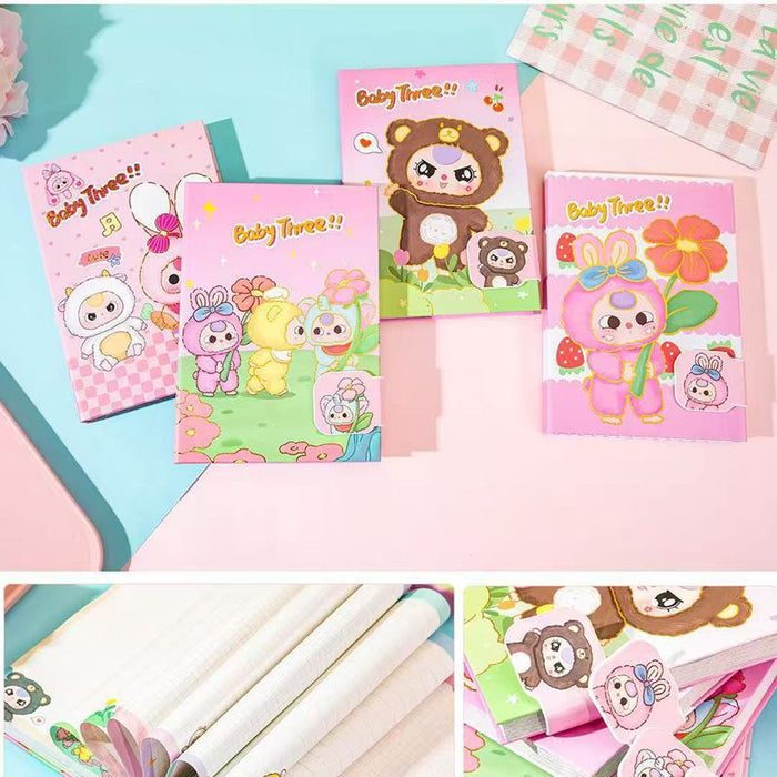 Wholesale KPOP themed cute cartoon notebook with magnetic closure and colorful pages