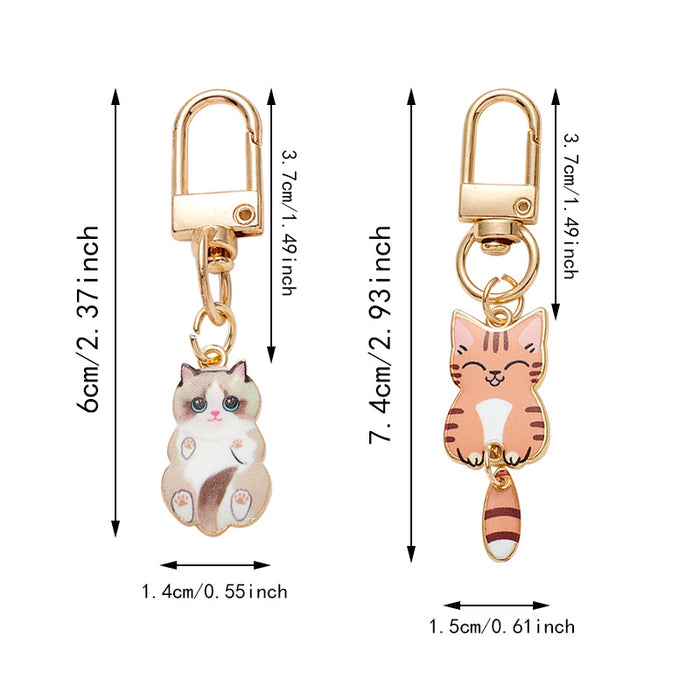 Wholesale Cute Alloy Cat Pendant Mini Car Keychain Zipper Decoration Pendant