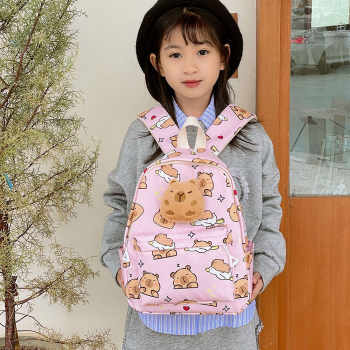 Wholesale Capibara Backpack Cartoon Children's Backpack Kindergarten Large Capacity Schoolbag