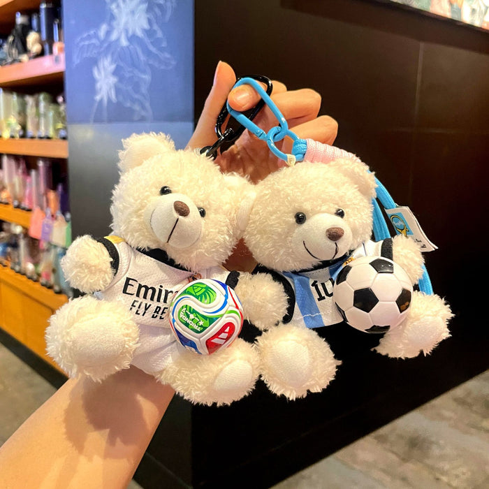 Wholesale Plush Football Bear Keychain - World Cup Fan Gift Accessory
