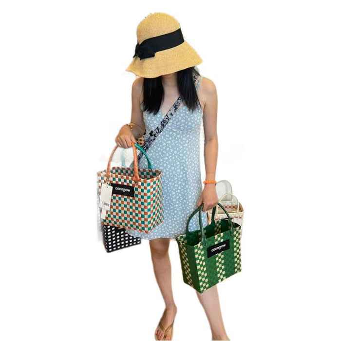 Wholesale Rattan Handbag Cartoon Plastic Handbag Lightweight Daily Wear Leisure Travel Shoulder Bag
