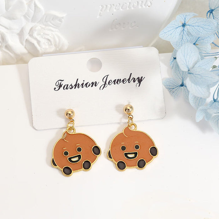 Wholesale Cute Cartoon Drop Earrings Metal Fashion Jewelry Accessory for Teens MOQ≥2