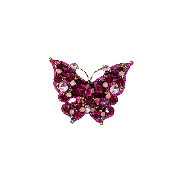 Wholesale Crystal Diamond Butterfly Brooch Badge Pin Clothing Brooch