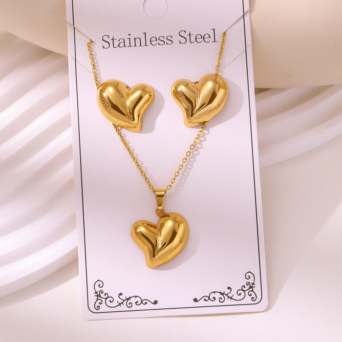 Wholesale RetroEarrings Necklace Stainless Steel Gold-Plated Jewelry