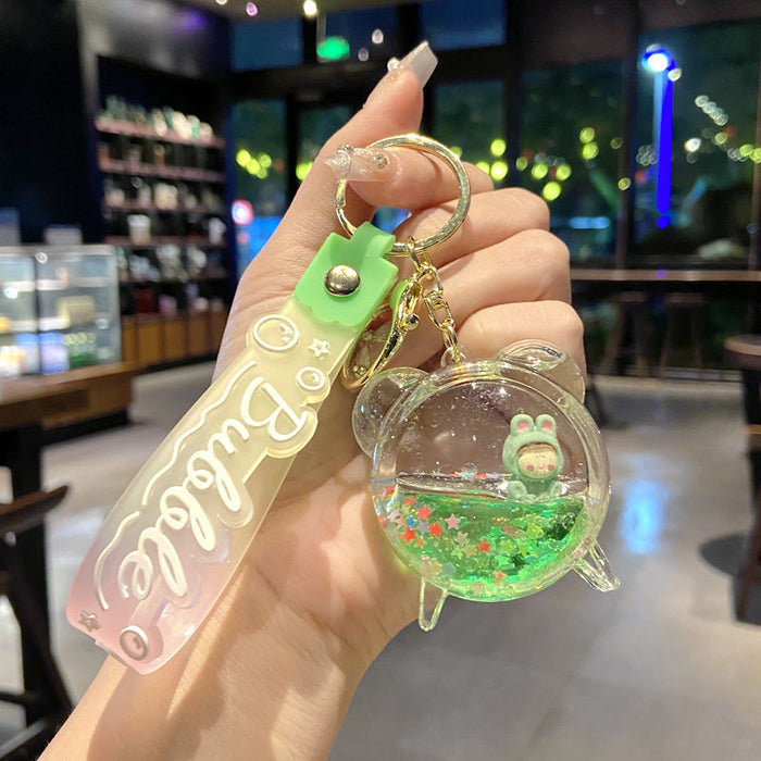 Wholesale Trendy Quicksand Large Shell Keychain Car Key Accessory MOQ≥2