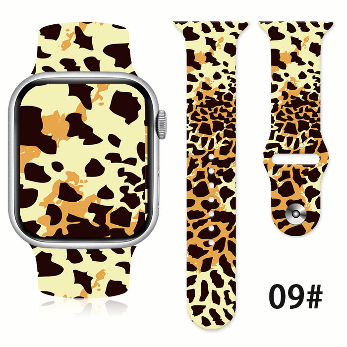 Wholesale Silicone Animal Fur Printed Silicone Watch Strap Wristband JDC-WD-NuoQi031