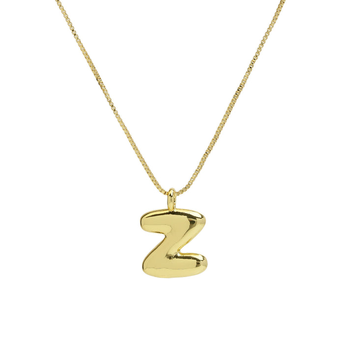 Wholesale 18k Brass Glossy Balloon 26 English Letters Necklace JDC-NE-BaiYi004