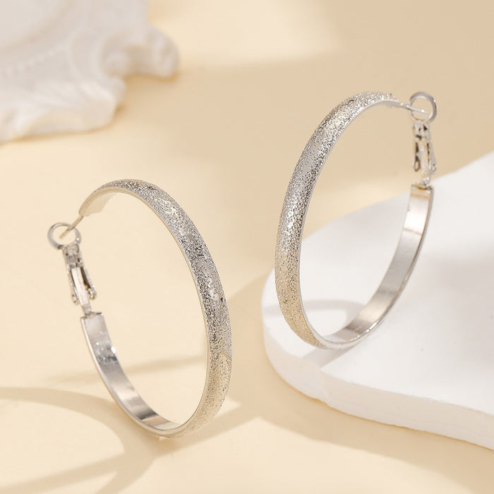 Wholesale Geometric Round Gold Hoop Earrings Trendy Jewelry Accessory MOQ≥3