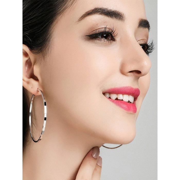 Wholesale Earrings for Women Versatile Earrings  Large Hoop Silver Hoop Earrings