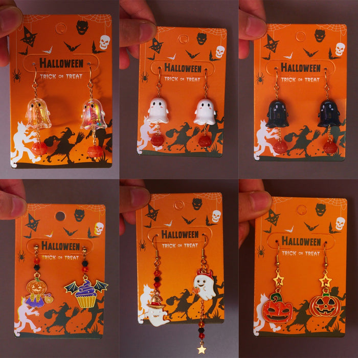 Wholesale  accessories cartoon bat ghost pumpkin earrings  kitten skull  witch earrings