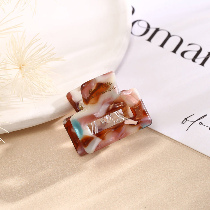 Wholesale Acetate Small Claw Clip Square Star Hollow Mermaid Color Hair Accessory
