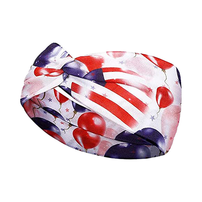 Wholesale 2PCS American Flag Independence Day Stars Knotted Sweat Absorbent Sports Bundle Fabric Headband JDC-HD-YunQ001