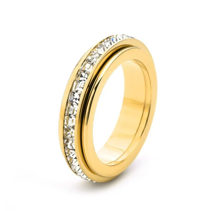 Wholesale Minimalist Single-Row Rotating " Starlight"  Titanium Steel Ring