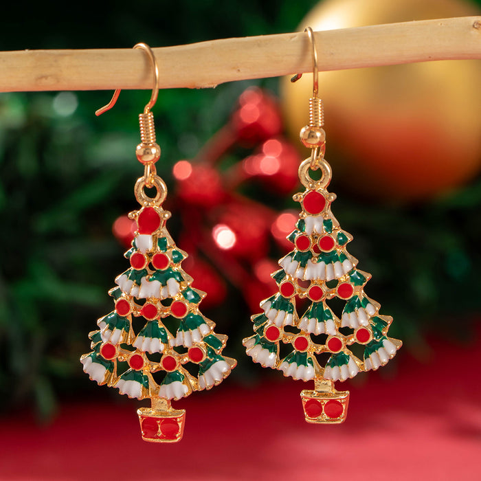 Wholesale Alloy Christmas Earrings with Elk and Snowflake Design for Holiday Party and Gift