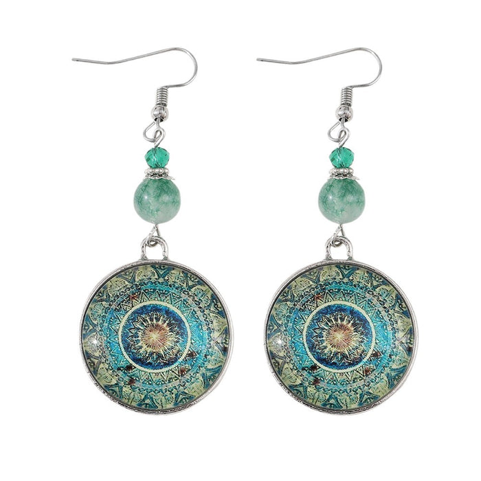 Wholesale Time Gem Mandala Flower Earrings