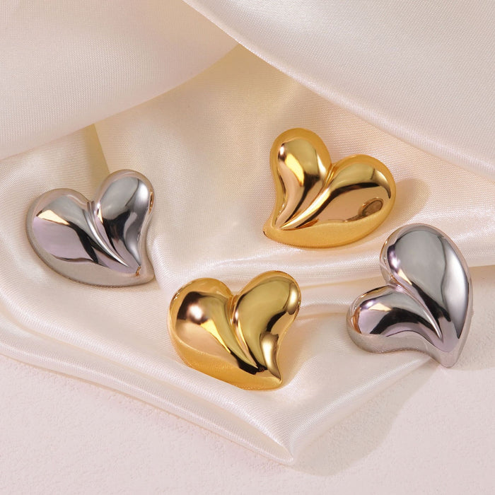 Wholesale Large Peach Heart Irregular Earrings JDC-ES-JW009