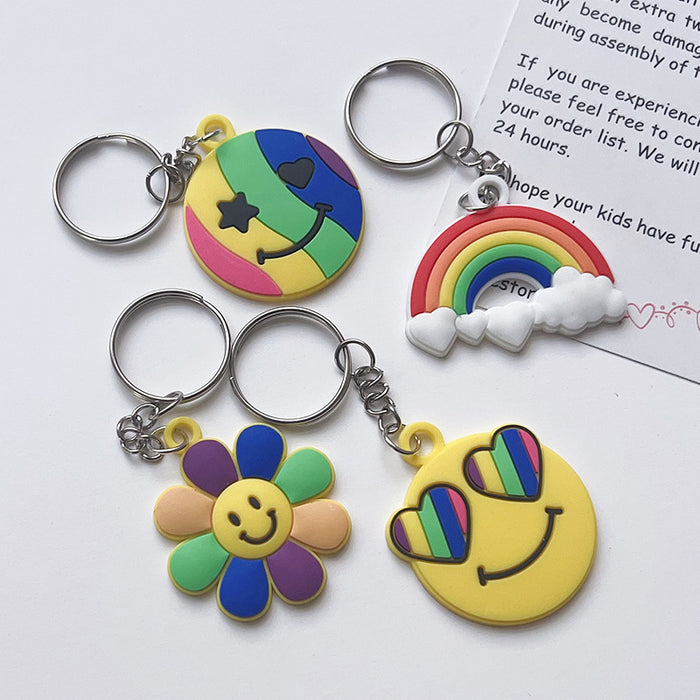 Wholesale Rainbow Plastic Keychain JDC-KC-TianTiao001