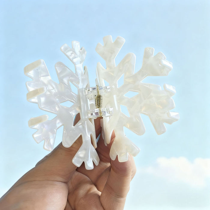 Wholesale Snowflake Shark Hair Clip Acrylic Winter Christmas Fashion Accessory For Women Trendy Gift