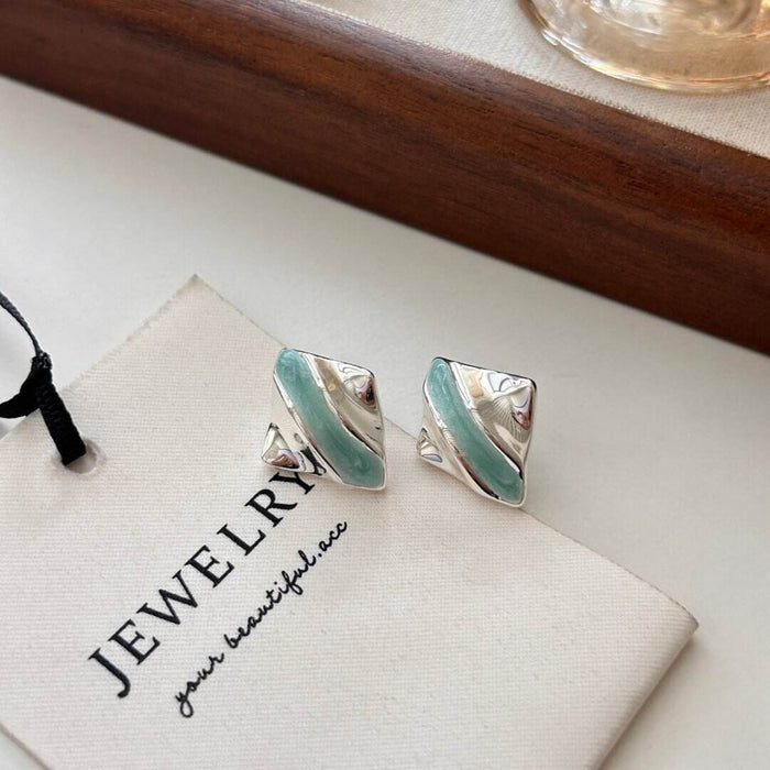 Wholesale Metallic Diamond-Shaped Oil Drop Earrings Irregular Earrings Earrings